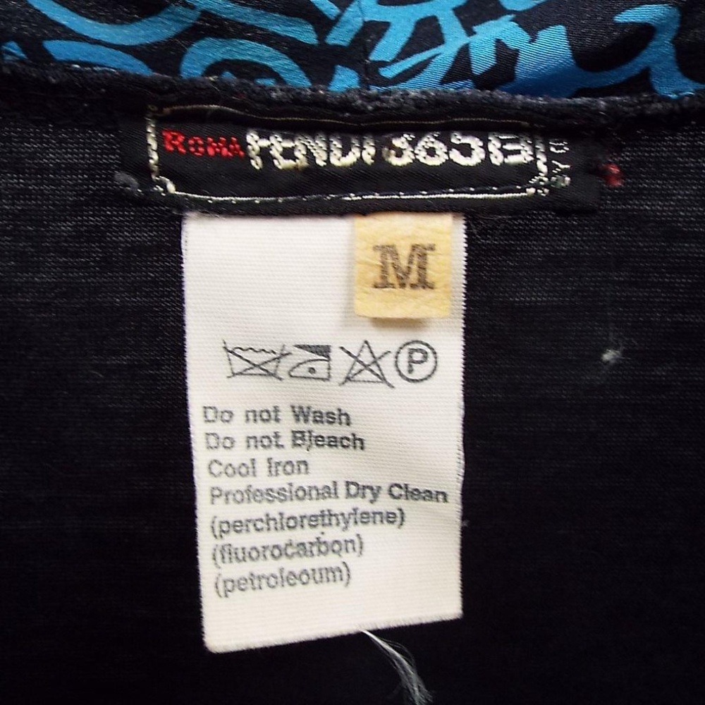 Roma Fendi 365 Women's Sheath Dress-Black/Turquoise Sz Medium - Picture 9 of 9